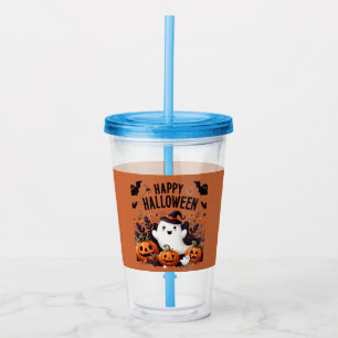 Happy halloween Ghost och Pumpkins Roligt Art Tee Take Away Mugg