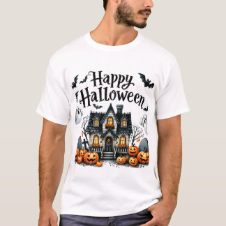 Happy halloween Ghost Pumpkin Reading Kids Costume T Shirt
