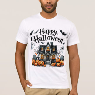 Happy halloween Ghost Pumpkin Reading Kids Costume T Shirt