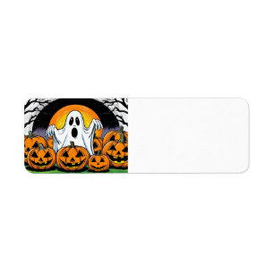 Happy halloween Ghost Returadress Etikett