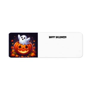 Happy halloween Ghost Returadress Etikett