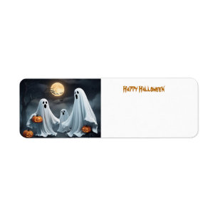 Happy halloween Ghost Returadress Etikett