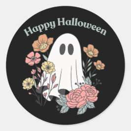 Happy halloween Ghost Round Sticker Runt Klistermärke