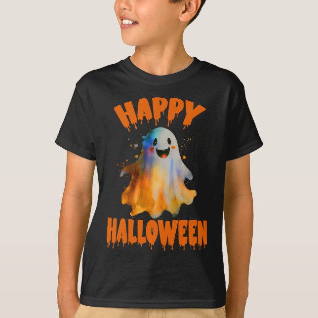 Happy halloween Ghost T Shirt (Framsida)
