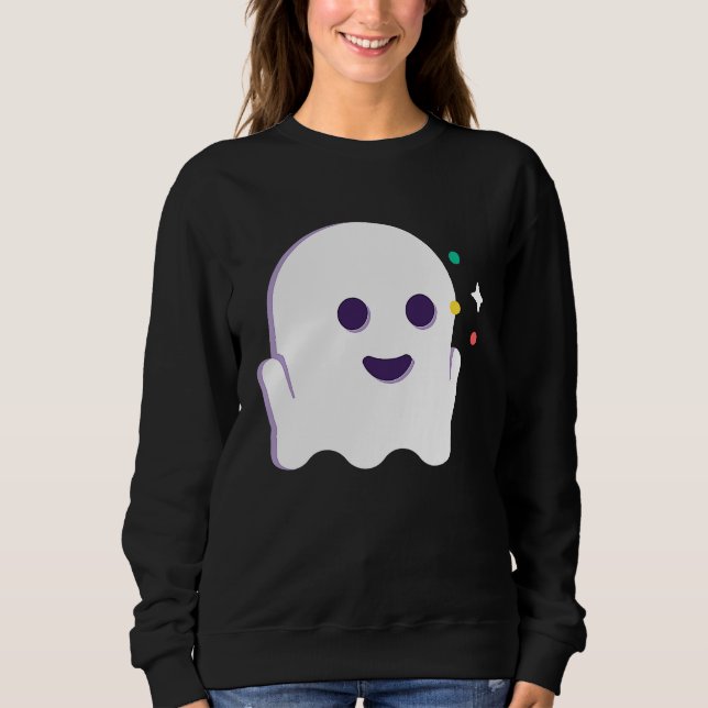 Happy Halloween Ghost T Shirt (Framsida)