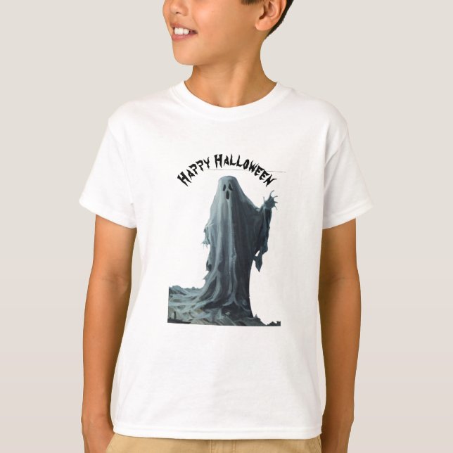 Happy halloween Ghost T Shirt (Framsida)