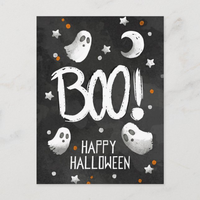 Happy halloween Ghost Vykort (Framsida)