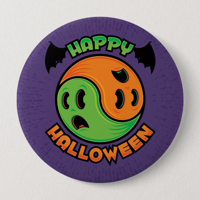Happy halloween Ghost Yin-Yang Knapp (Framsida)