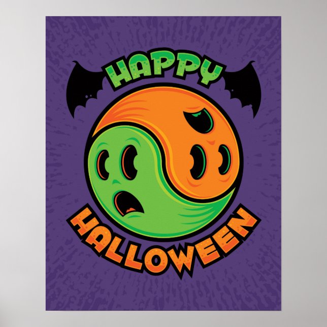 Happy halloween Ghost Yin-Yang Poster (Framsidan)