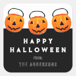 Happy halloween Gift Treats Fyrkantigt Klistermärke