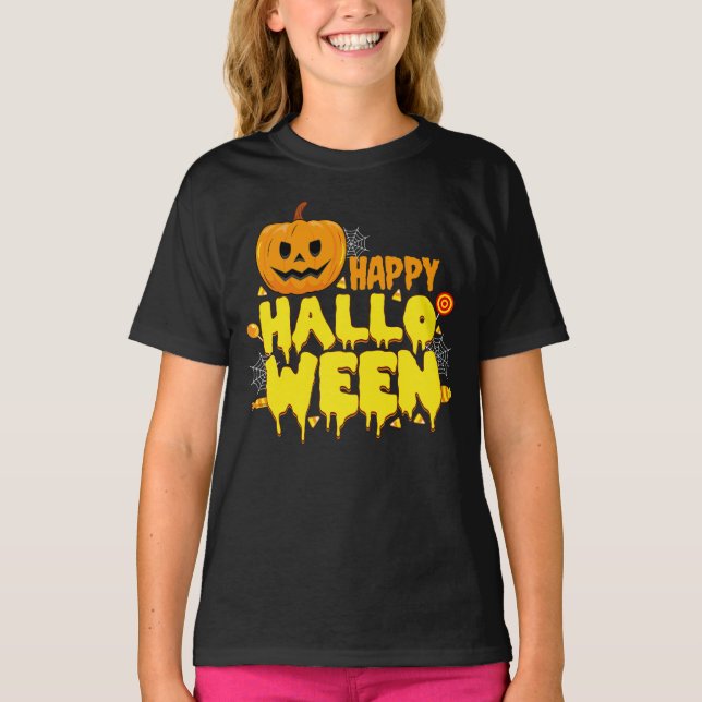 Happy halloween Girls' T Shirt (Framsida)