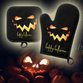 Happy halloween Glowing Jack-o-lantern Ansikte