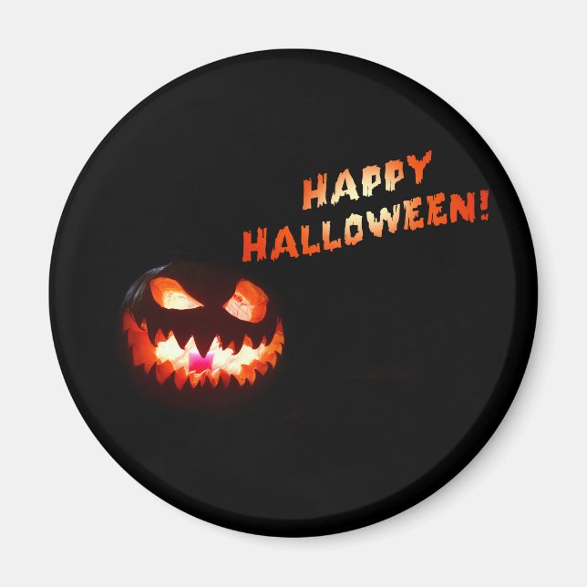 HAPPY HALLOWEEN - Glowing Jack-O-Lantern Magnet (Framsidan)