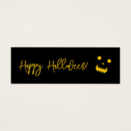 Happy halloween Glowing Pumpkin Ansikte Litet Visitkort