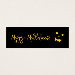 Happy halloween Glowing Pumpkin Ansikte Litet Visitkort