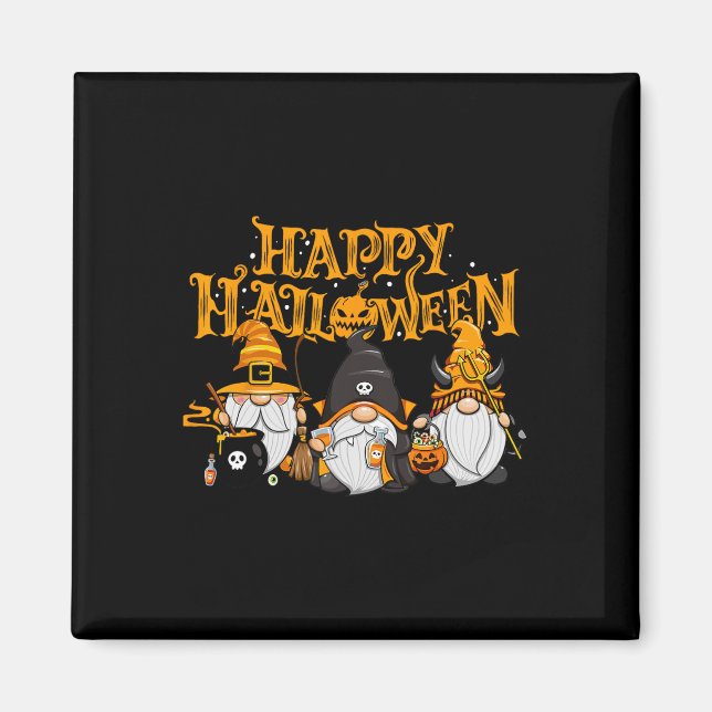 Happy halloween Gnomes Autumn Pumpkin Fall Helgdag Magnet (Framsidan)