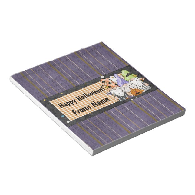Happy halloween Gnomes Candy Pub Wrapper Favors Anteckningsblock (Vinklad)