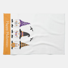 Happy halloween Gnomes Lila Orange Kökshandduk