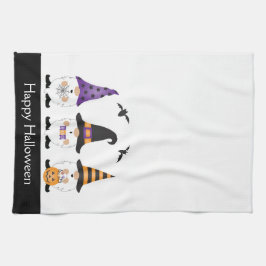 Happy halloween Gnomes Lila Orange Kökshandduk