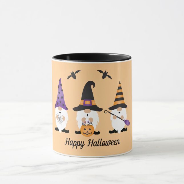 Happy halloween Gnomes Lila Orange Mugg (Center)