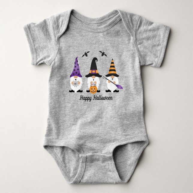 Happy halloween Gnomes Lila Orange T Shirt (Framsida)