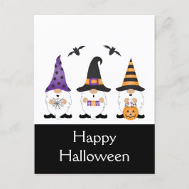 Happy halloween Gnomes Lila Orange Vykort