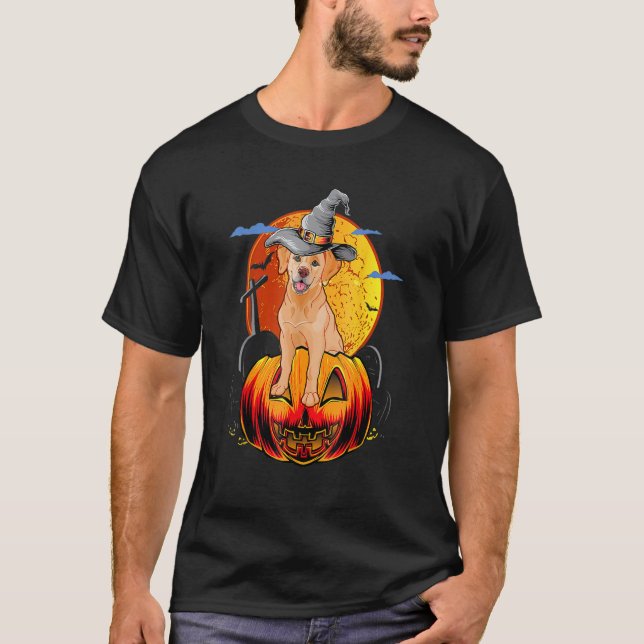 Happy halloween Golden Retriever Hundar Halloween T Shirt (Framsida)