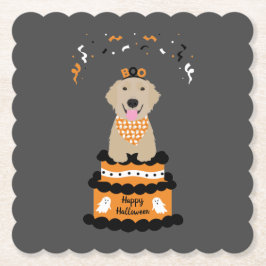 Happy halloween Golden Retriever Taloky Ghost Boo Underlägg Papper