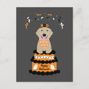 Happy halloween Golden Retriever Taloky Ghost Boo Vykort