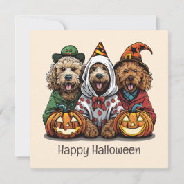 Happy halloween Goldendoodle Hundar Inbjudningar