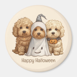 Happy halloween Goldendoodle Hundar Magnet