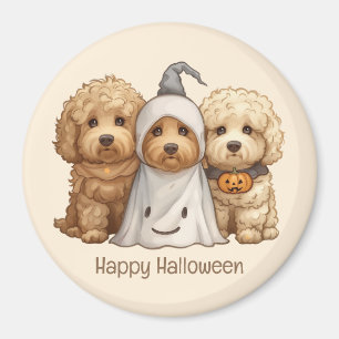 Happy halloween Goldendoodle Hundar Magnet