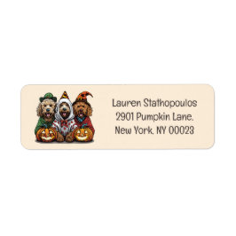 Happy halloween Goldendoodle Hundar Returadress Etikett