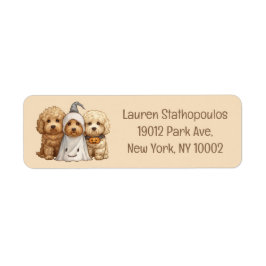 Happy halloween Goldendoodle Hundar Returadress Etikett