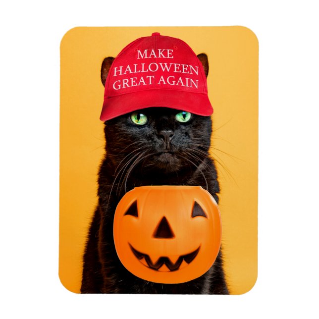 Happy halloween gör Halloween Underbart igen katt Magnet (Vertikal)