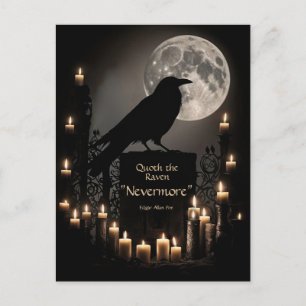 Happy halloween gotiic Raven Helg Vykort