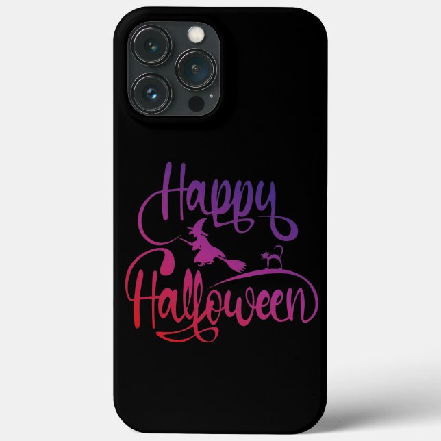 Happy halloween, gradient, häxkatt (Baksida)