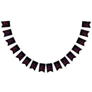 Happy halloween, gradient, häxkatt vimplar