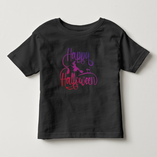 Happy halloween-gradientrödsaxt T-Shirt (Framsida)