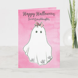 Happy halloween Granddotter Ghost Pinkoween Kort