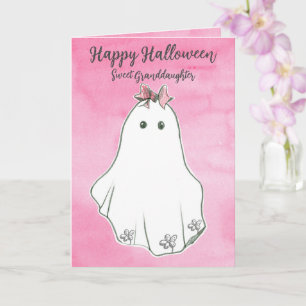 Happy halloween Granddotter Ghost Pinkoween Kort