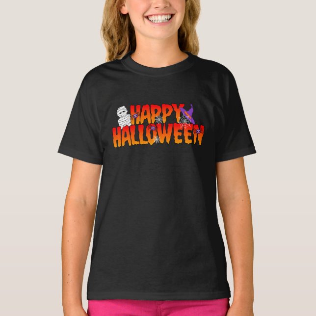 Happy halloween Graphic Girl T Shirt (Framsida)