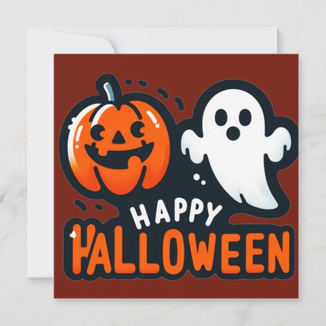 Happy halloween-gratulationskort kort (Framsida)