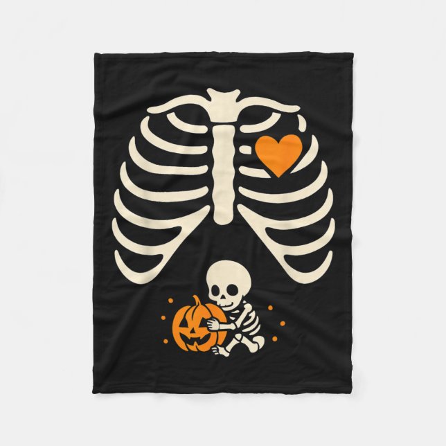 Happy halloween Gravida Baby Skeleton Spooky Seas Fleecefilt (Framsidan)