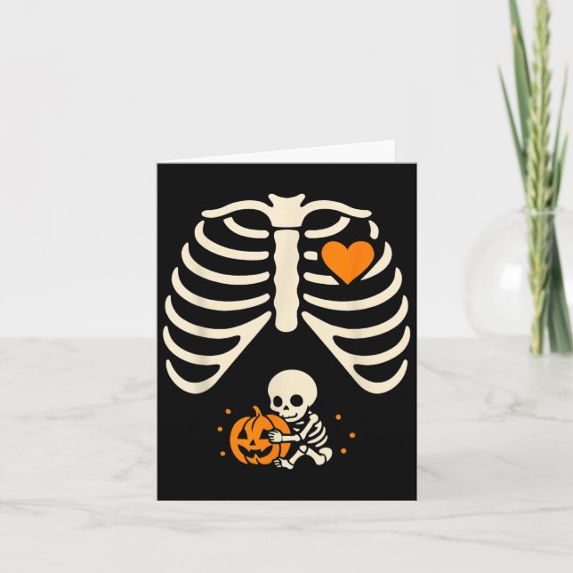 Happy halloween Gravida Baby Skeleton Spooky Seas Kort (Framsida)