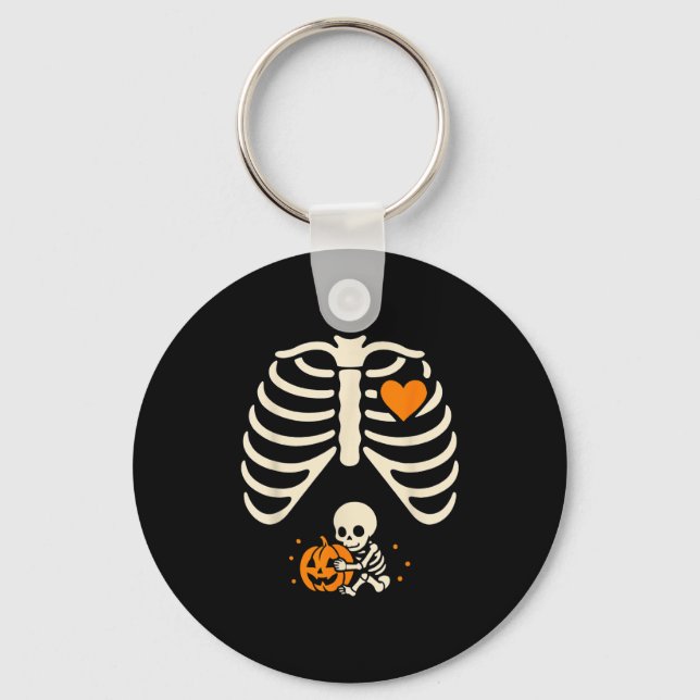 Happy halloween Gravida Baby Skeleton Spooky Seas Nyckelring (Framsida)