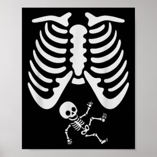 Happy halloween Gravida Baby Skeleton Spooky Seas Poster