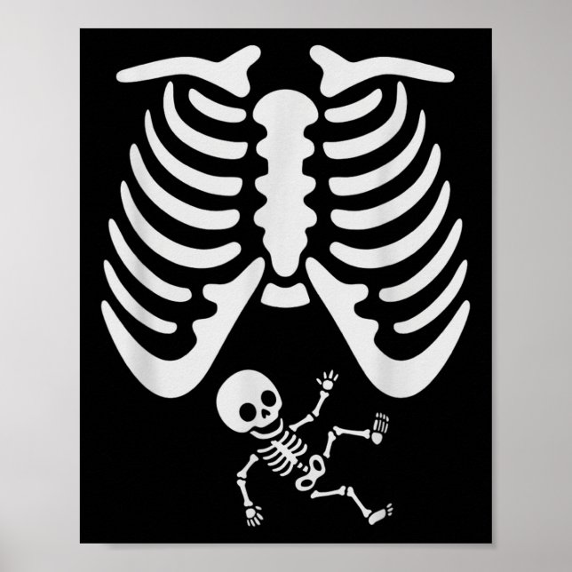 Happy halloween Gravida Baby Skeleton Spooky Seas Poster (Framsidan)