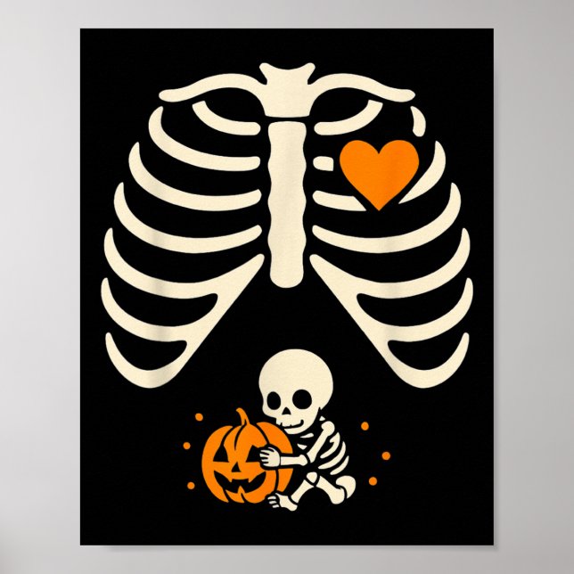 Happy halloween Gravida Baby Skeleton Spooky Seas Poster (Framsidan)
