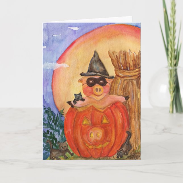 Happy halloween Gris KARD Kittens & Jack O'Gris Kort (Framsida)